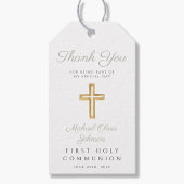 セージグリーン宗教十字第1聖餐式 ギフトタグ