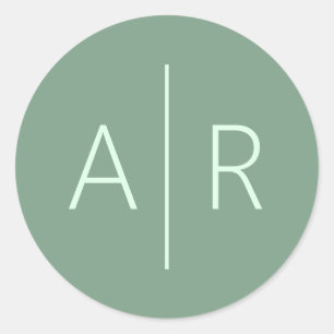 セージグリーン封筒用シール、結婚式の引き出物 ラウンドシール