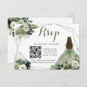 セージグリーン幾何プリンセスXVアニョスQR 出欠カード (正面/裏面)