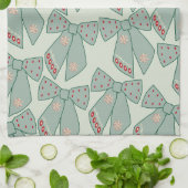 セージグリーン弓 キッチンタオル (折り畳み)