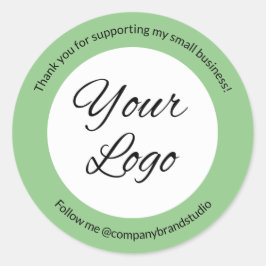 セージグリーン感謝 企業ロゴ オーダーメイド ラウンドシール