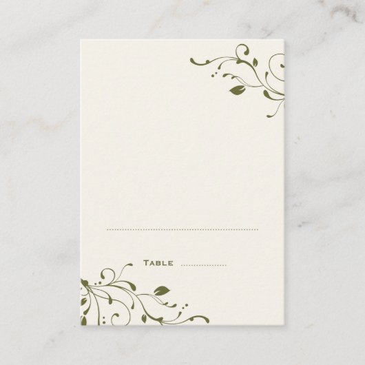 セージグリーン折り畳み座席表 プレイスカード (正面)