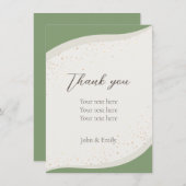 セージグリーン抽象芸術フラットサンキューカード サンキューカード (正面/裏面)