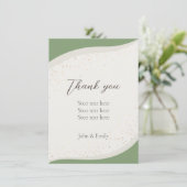 セージグリーン抽象芸術フラットサンキューカード サンキューカード (スタンド正面)