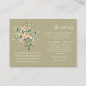 セージグリーン春フローラ結婚の詳細カード エンクロージャーカード (正面)