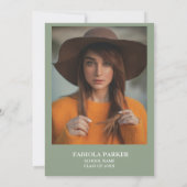 セージグリーン春ワイルドフラワーガーデン卒業 招待状 (裏面)