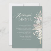 セージグリーン植物学結婚のリハーサルディナー 招待状 (正面)