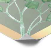 セージグリーン植物学結婚の歓迎サイン ポスター (角)