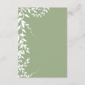 セージグリーン植物学離れブライダルシャワーレジストリ エンクロージャーカード (裏面)