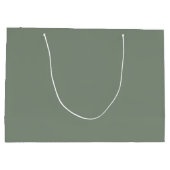 セージグリーン植物紋章モノグラム結婚ズ ラージペーパーバッグ (裏面)