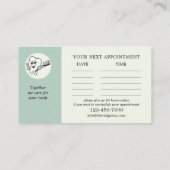 セージグリーン歯科医アポイントメント名刺 予約カード (裏面)