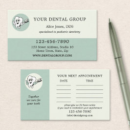 セージグリーン歯科医アポイントメント名刺 予約カード