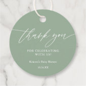 セージグリーン男女兼用サンキューメッセージカード フェイバータグ (裏面)