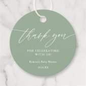 セージグリーン男女兼用サンキューメッセージカード フェイバータグ (正面)