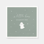 セージグリーン男女兼用秋ベビーシャワー スタンダードカクテルナプキン (正面)