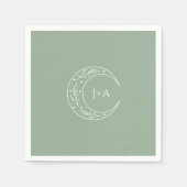 セージグリーン神秘的な植物学結婚の スタンダードカクテルナプキン (正面)