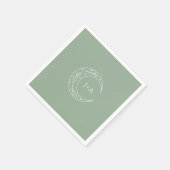 セージグリーン神秘的な植物学結婚の スタンダードカクテルナプキン (角)