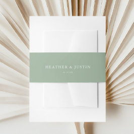 セージグリーン素朴サマーシンプル結婚 招待状ベリーバンド