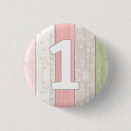 セージグリーン素朴&ピンクフローラウッド 缶バッジ