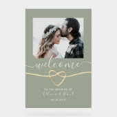 セージグリーン結婚の歓迎 アクリルサイン (正面)