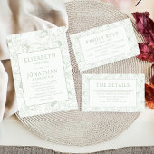 セージグリーン結婚フローラ 招待状