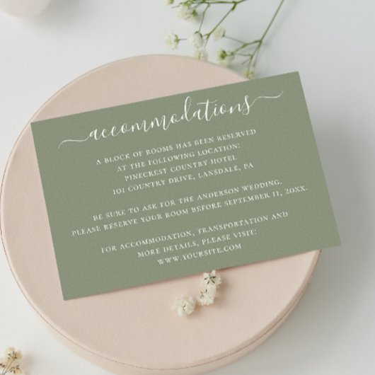 セージグリーン結婚ミニマル者宿泊施設 エンクロージャーカード