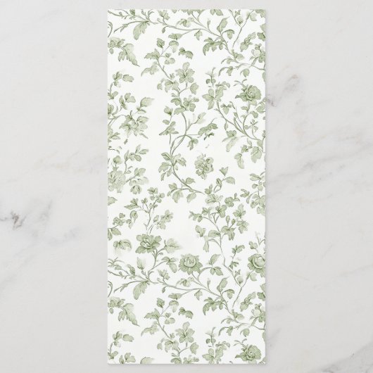 セージグリーン結婚中華料理のメニュー メニュー (裏面)