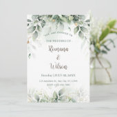 セージグリーン結婚式招待状テンプレートグリーンリー 招待状 (スタンド正面)