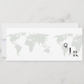 セージグリーン結婚式招待状ボーディングパスチケット 招待状 (裏面)