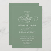 セージグリーン結婚式招待状 招待状 (正面/裏面)