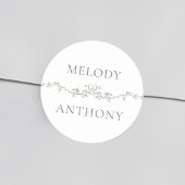 セージグリーン縁どフローラエレガントウェディング ラウンドシール