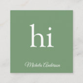 セージグリーン美容師の名前連絡Webサイト スクエア名刺 (正面)