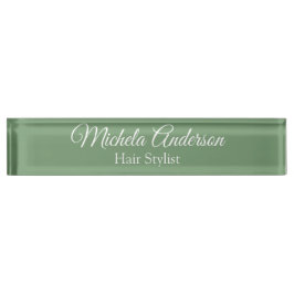 セージグリーン美容師の名前連絡Webサイト デスクネームプレート