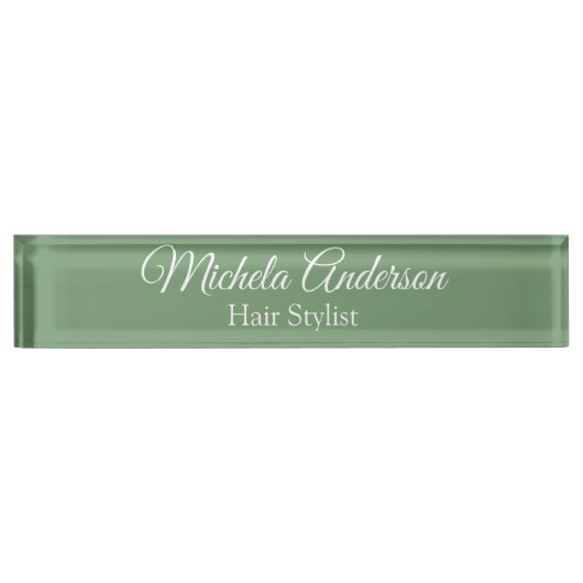 セージグリーン美容師の名前連絡Webサイト デスクネームプレート (正面)