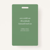 セージグリーン美容師の名前連絡Webサイト バッジ (裏面)