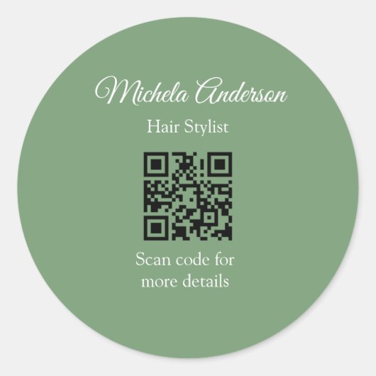 セージグリーン美容師の名前連絡Webサイト ラウンドシール (正面)