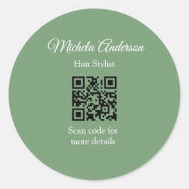 セージグリーン美容師の名前連絡Webサイト ラウンドシール
