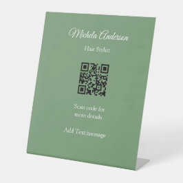 セージグリーン美容師の名前連絡Webサイト 台座サイン