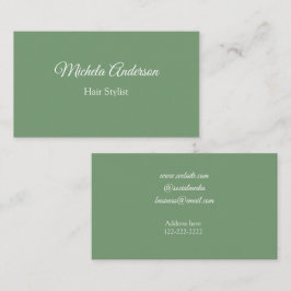 セージグリーン美容師の名前連絡Webサイト 名刺