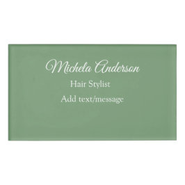 セージグリーン美容師の名前連絡Webサイト 名札