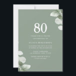 セージグリーン葉ズ80thバースデーパーティー 招待状<br><div class="desc">Sage Green葉 Greenery 80th Birthday Party Invitationもデジタル結婚式招待状として利用可能ニッチとネストストアのマッチングコレクションを参照</div>