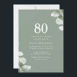 セージグリーン葉ズ80thバースデーパーティー 招待状<br><div class="desc">Sage Green葉 Greenery 80th Birthday Party Invitationもデジタル結婚式招待状として利用可能ニッチとネストストアのマッチングコレクションを参照</div>