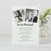 セージグリーン葉披露宴フラワーズフォトのみ 招待状 (スタンド正面)