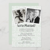 セージグリーン葉披露宴フラワーズフォトのみ 招待状 (正面/裏面)