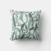 セージグリーン葉 クッション (正面)