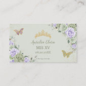 セージグリーン薄紫フローラキンセアニラ披露宴 エンクロージャーカード (裏面)