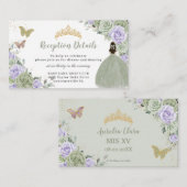 セージグリーン薄紫フローラキンセアニラ披露宴 エンクロージャーカード (正面/裏面)