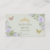 セージグリーン薄紫フローラクインセアニラギフトレジストリ エンクロージャーカード (裏面)