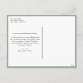 セージグリーン親愛サンタがクリスマスを説明しよう シーズンポストカード (裏面)