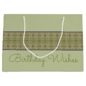 セージグリーン誕生日トート抱き枕 ラージペーパーバッグ (正面)